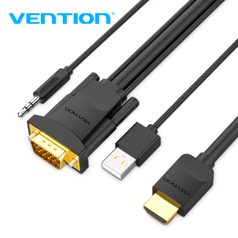 Vention Kabel HDMI to VGA w/ Audio &amp; USB-A Powerline 1M (ABIBF)