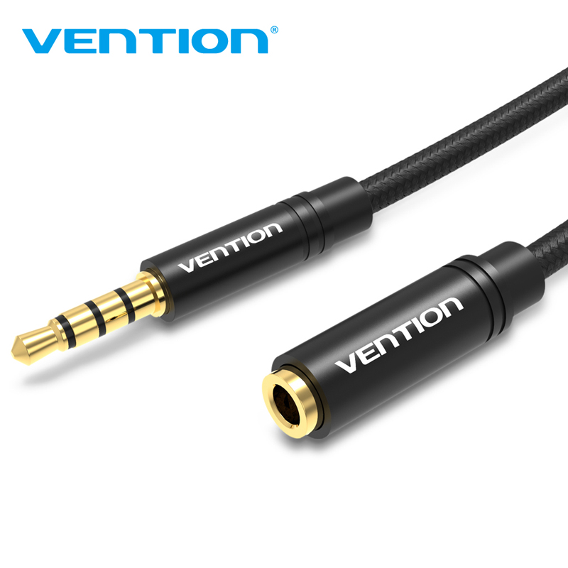 Vention Kabel Extension Aux Audio &amp; Mic 3.5mm Male to Female 1.5M (BHBBG)