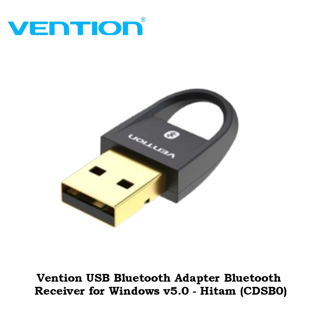 Vention USB Bluetooth Adapter Bluetooth Receiver for Windows v5.0 - Hitam (CDSB0)
