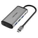 Vention USB Hub 3.0 Type C USB-C 3.1 to HDMI USB-A-3.0-3P PD (CNBHB)