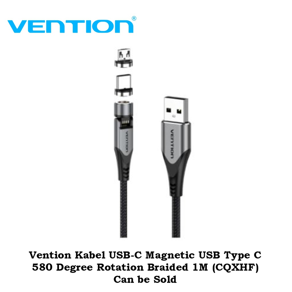 Vention Kabel USB-C Magnetic USB Type C 580 Degree Rotation Braided 1M (CQXHF)