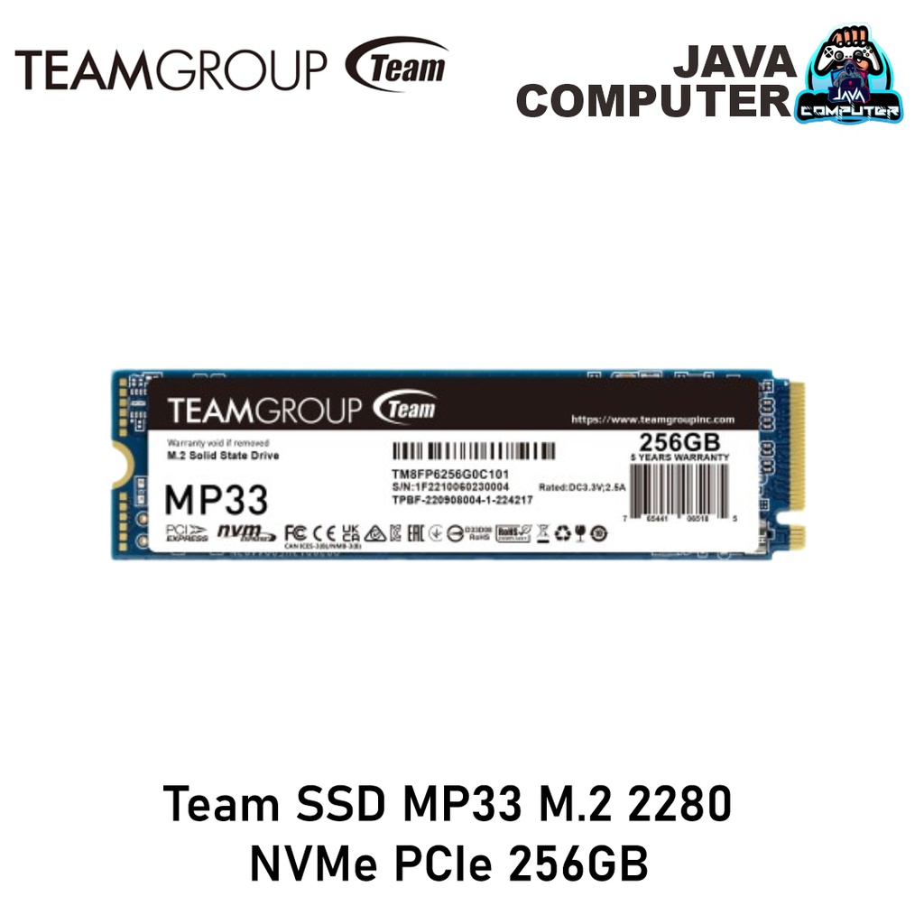 Team SSD MP33 M.2 2280 NVMe PCIe 256GB