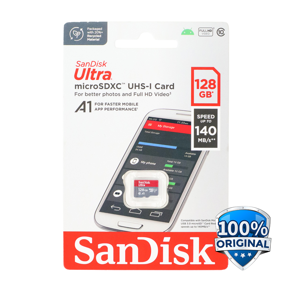Sandisk MicroSDXC 128Gb 140Mbps Class 10