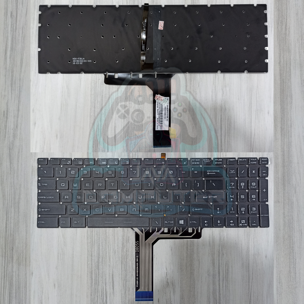 KB MSI MS-16u1 MS-16p6 MS-17e7 MS-17f1 MS-17f2 MS-17f3 MS-17f4 Huruf Putih