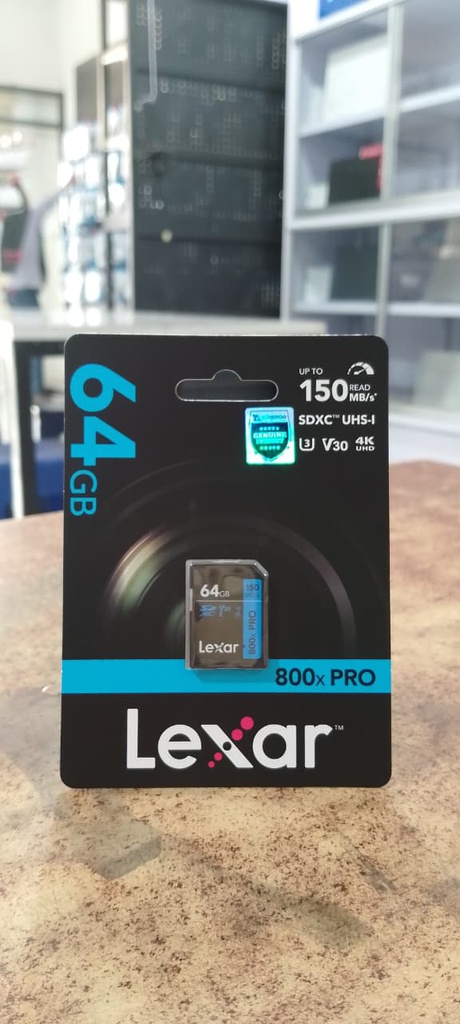 Lexar High-Performance 800x PRO 64GB SDXC, C10, UHS-I(U3), V30, up to 150MB/s read