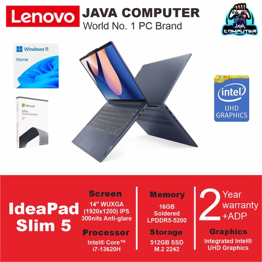 [LAPTOP-0654] Lenovo Ideapad Slim 5 14IRL8 82XD002PID i7-13620H/16/512/W11+OHS/14.0&quot; FHD/Blue