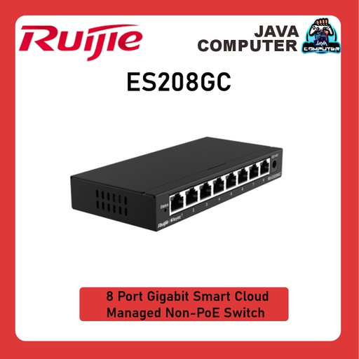 [NET-0396] Ruijie RG-ES208GC 8 Port Gigabit Smart Cloud Managed Non-PoE Switch