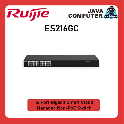 [NET-0397] Ruijie RG-ES216GC 16 Port Gigabit Smart Cloud Managed Non-PoE Switch