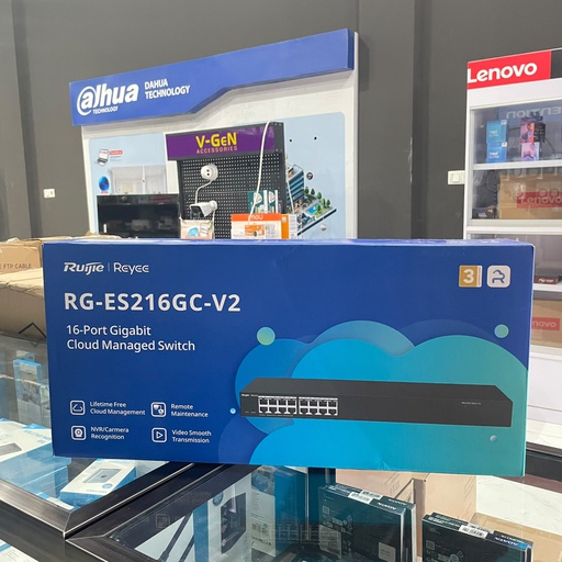 [NET-0397] Ruijie RG-ES216GC V2 16 Port Gigabit Smart Cloud Managed Non-PoE Switch