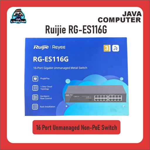 [NET-0404] Ruijie RG-ES116G 16 Port Unmanaged Non-PoE Switch