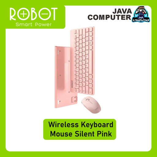 [KEYMO-0129] Robot KM3000 Wireless Keyboard And Mouse Silent Pink