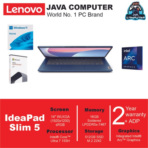 [LAPTOP-0682] Lenovo IdeaPad Slim 5 14IMH9 2LID ULTRA 7 155H/16/512/W11+OHS/14&quot;