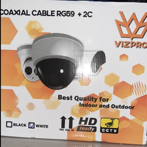[NET-0406] Vizpro Coaxial Cable RG59 + Power 300M Satuan Per Meter