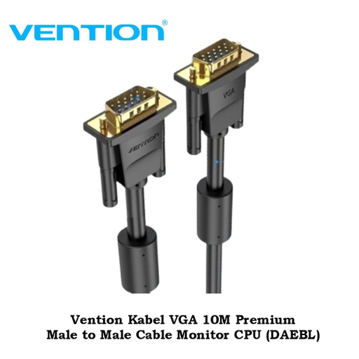 [CBL-0314] Vention Kabel VGA 10M 15pin 3+6 Male to Male with Ferrite Core (DAEBL)