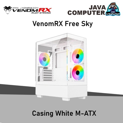 [CASE-0097] VenomRX Free Sky Casing White M-ATX