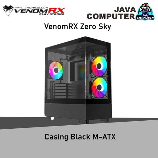 [CASE-0101] VenomRX Zero Sky Casing Black M-ATX