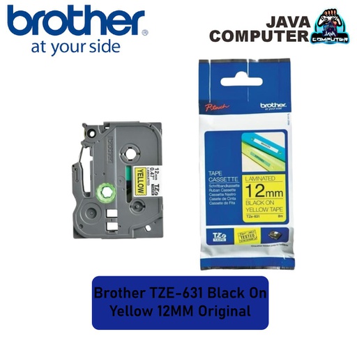 [CART-0169] Brother TZE-631 Black On Yellow 12MM Original
