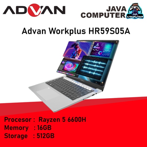 [LAPTOP-0739] Advan Workplus HR59S05A R5 6600H/16GB/512GB SSD/W11+OHS/14.0&quot;/Silver