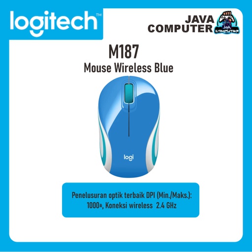 [KEYMO-0142] Logitech Mouse M187 Wireless Blue