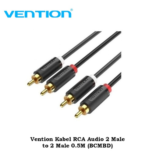 [CBL-0341] Vention Kabel RCA Audio 2 Male to 2 Male 0.5M (BCMBD)