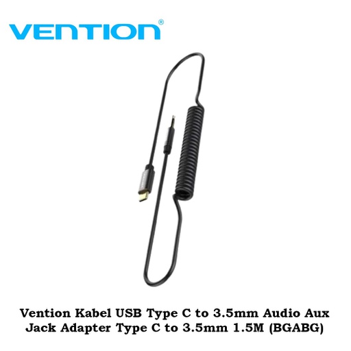 [ACC-0442] Vention Kabel USB Type C to 3.5mm Audio Aux Jack Adapter Type C to 3.5mm 1.5M (BGABG)