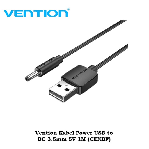 [CBL-0342] Vention Kabel Power USB to DC 3.5mm 5V 1M (CEXBF)