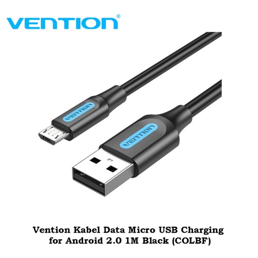 [CBL-0350] Vention Kabel Data Micro USB Charging for Android 2.0 1M Black (COLBF)