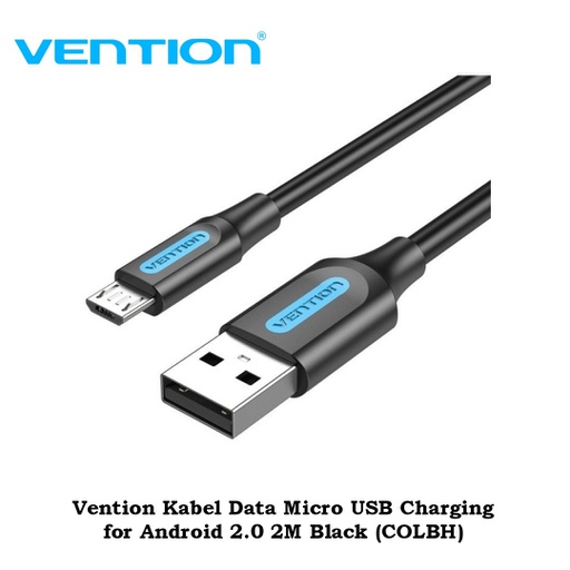 [CBL-0352] Vention Kabel Data Micro USB Charging for Android 2.0 2M Black (COLBH)