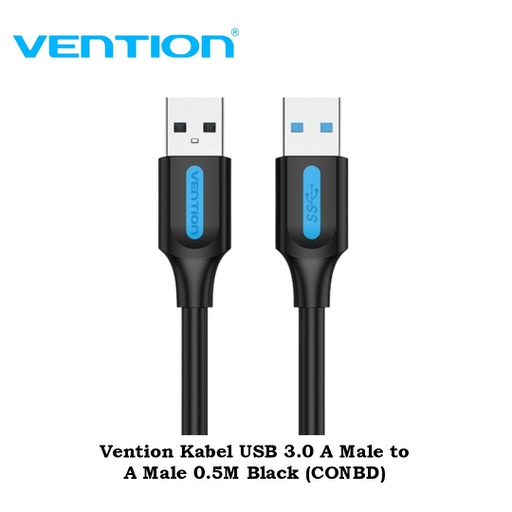 [CBL-0353] Vention Kabel USB Male to Male 3.0 High Speed Data Transfer 0.5M Black (CONBD)