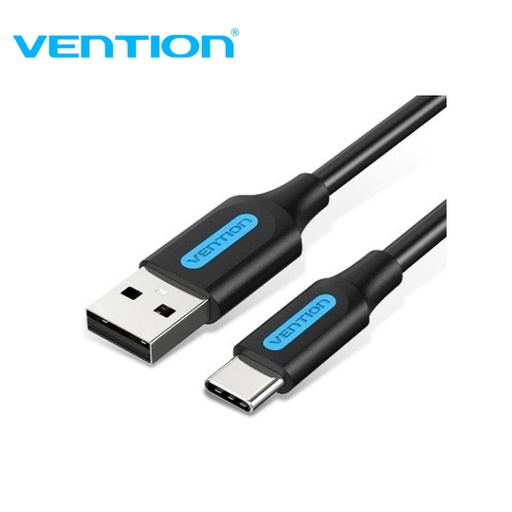 [CBL-0356] Vention Kabel Charger USB to Type C 5A 1.5M Black PVC 2.0 (CORBG)
