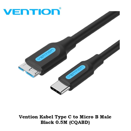 [CBL-0360] Vention Kabel Type C to Micro B Male Black 0.5M (CQABD)