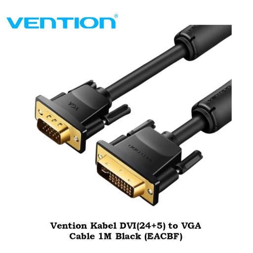[CBL-0365] Vention Kabel DVI(24+5) to VGA Cable 1M Black (EACBF)