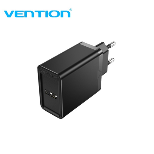 [ACC-0452] Vention Adaptor Charger 1 Port USB-A (12W) Black (FAAB0-EU)