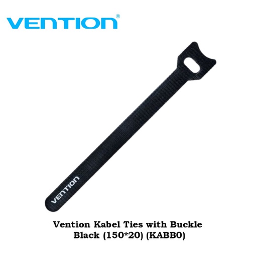 [KLIP-0014] Vention Kabel Ties with Buckle Black (150*20) (KABB0)