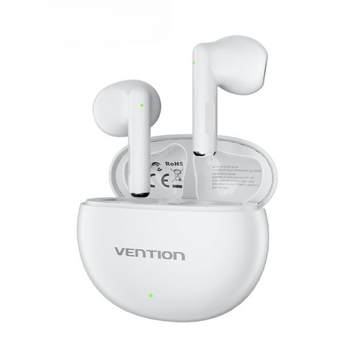 [HSET-0045] Vention Wireless Bluetooth 5.3 Audio Earbuds TWS Elf E06 White (NBKW0)