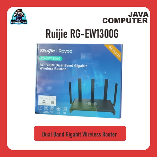 [NET-0436] Ruijie RG-EW1300G Dual Band Gigabit Wireless Router