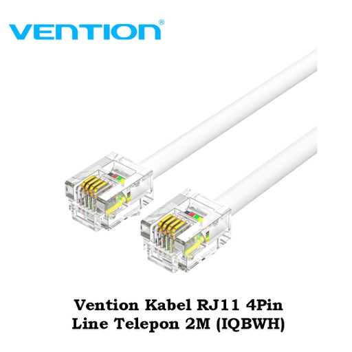 [CBL-0406] Vention Kabel RJ11 4Pin Line Telepon 2M (IQBWH)