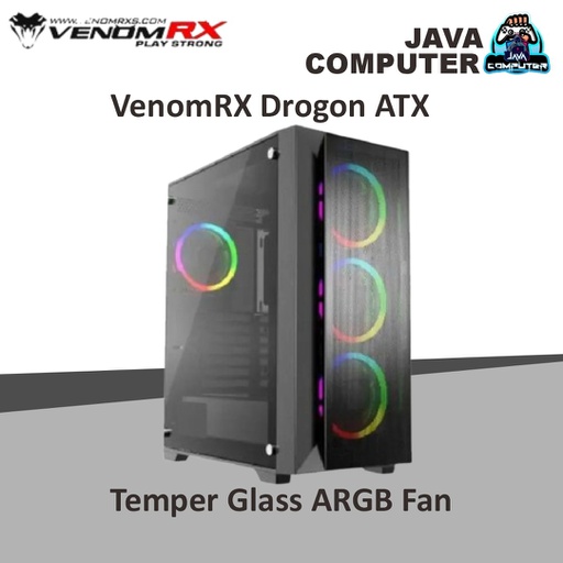 [CASE-0106] VenomRX Drogon ATX-Temper Glass ARGB Fan
