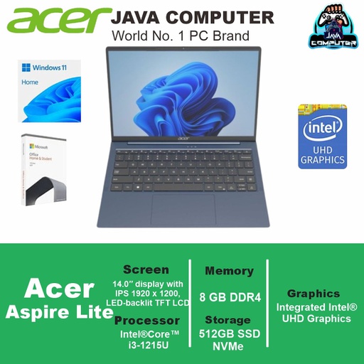 [LAPTOP-0834] Acer Aspire Lite AL1-14-14M-3BID /i3-1215U/8GB/512GB/14.0&quot; WUXGA/W11+OHS/Cosmic Navy (BAG)