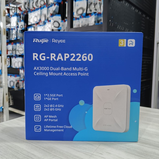 [NET-0471] Ruijie RG-RAP2260 Wi-Fi 6 AX3000 High Performance Multi-G