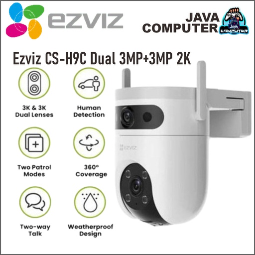 [CCTV-0175] Ezviz CS-H9C Dual 3MP+3MP 2K IP Camera Outdoor