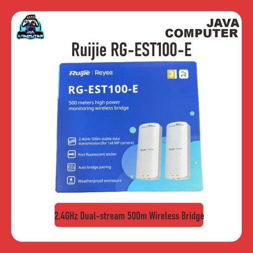 [NET-0507] Ruijie RG-EST100-E 2.4GHz Dual-stream 500m Wireless Bridge