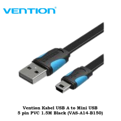 [CBL-0419] Vention Kabel USB A to Mini USB 5 pin PVC 1.5M Black (VAS-A14-B150)