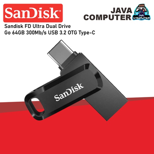 [FD-0087] Sandisk FD Ultra Dual Drive Go 64GB 300Mb/s USB 3.2 Black OTG Type-C