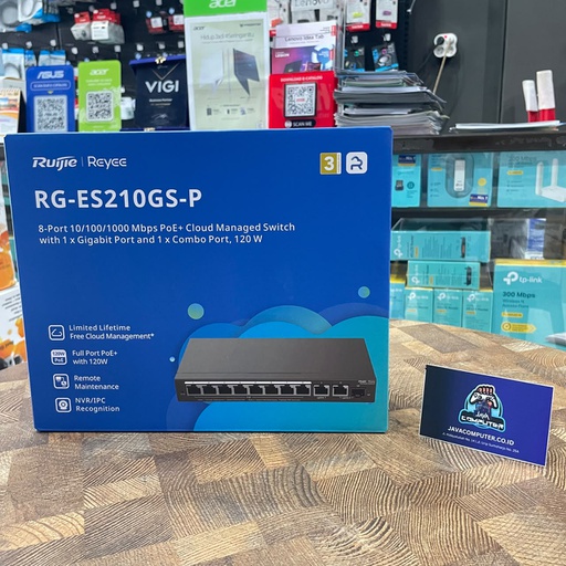 [NET-0510] Ruijie RG-ES210GS-P 10 Port Gigabit Switch Smart Manage Cloud PoE