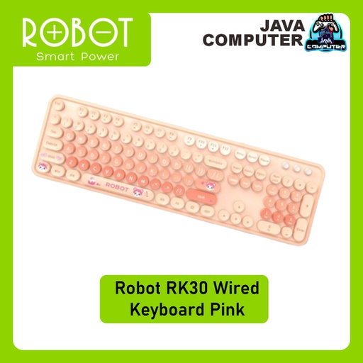 [KEYMO-0179] Robot RK30 Wired Keyboard Pink