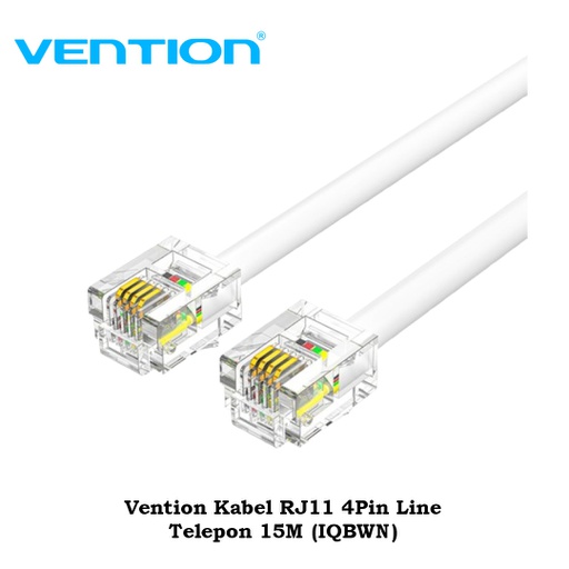 [CBL-0425] Vention Kabel RJ11 4Pin Line Telepon 15M (IQBWN)