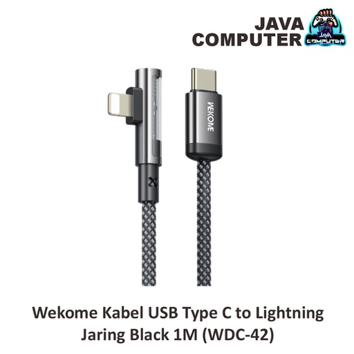 [CBL-0433] Wekome Kabel USB Type C to Lightning Jaring Black 1M (WDC-42)