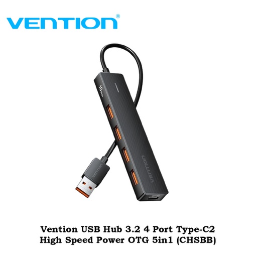 [ACC-0501] Vention USB Hub 3.2 4 Port Type-C*2 High Speed Power OTG 5in1 (CHSBB)