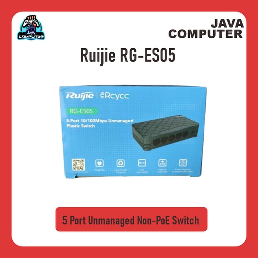[NET-0569] Ruijie RG-ES05 5 Port Unmanaged Non-PoE Switch